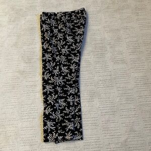 Womens Floral Black and White Pants